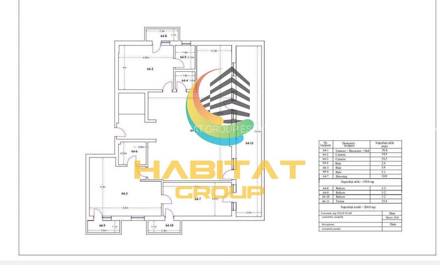 Pallady Penthouse LUX 3 camere 204 mp ACTE GATA - 2