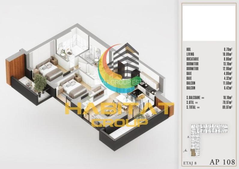 Pallady 3 camere decomandat 89 mp LUX langa Parcul Teilor - 2