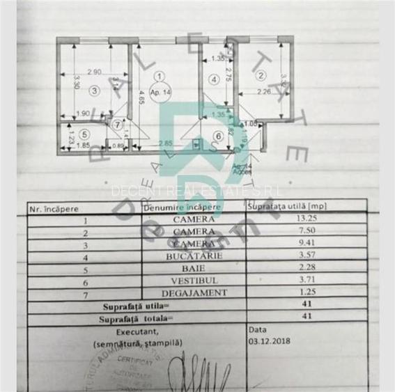 Apartament 3 camere, etaj intermediar 3, Florilor - 12