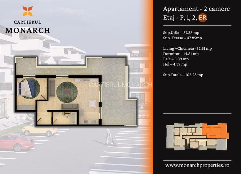 Penthouse Exclusivist | Terasă Panoramică 58 mp | Cartier Monarch, Dumbrăvița - 1