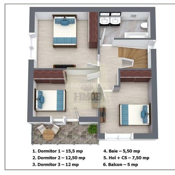 Casa de lux cu 4 camere 2 bai balcon 2 parcari in Selimbar - 24