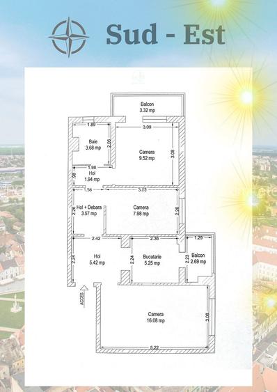 APARTAMENT 3 CAMERE, ZONA LIPOVEI, ETAJ INTERMEDIAR, CENTRALA PROPRIE - 9