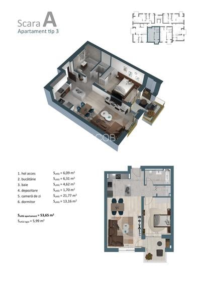 PACHET - Apartament 2 Camere - parcare supraterană - boxă dedicată. - 1