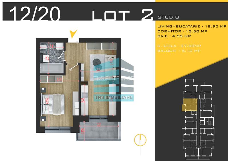 2 Camere Tip Studio 42 Mp,Pallady-Nicolae Teclu,Metrou - 6