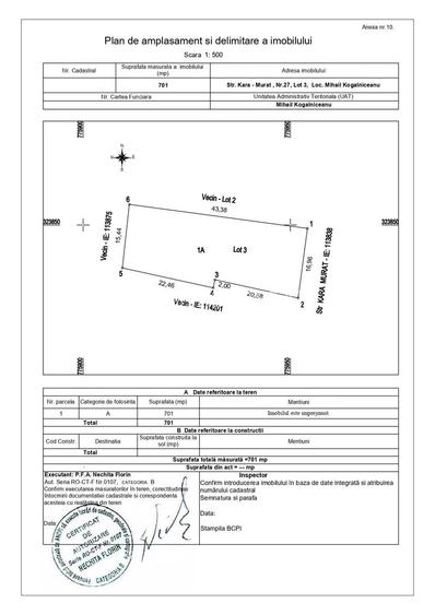 Lot Premium 701 mp – Strada Kara-Murat: Baza ideală pentru casa ta - 1