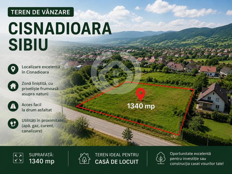Vanzare Teren Intravilan Constructii - 1340 mp - Cisnadioara, Sibiu