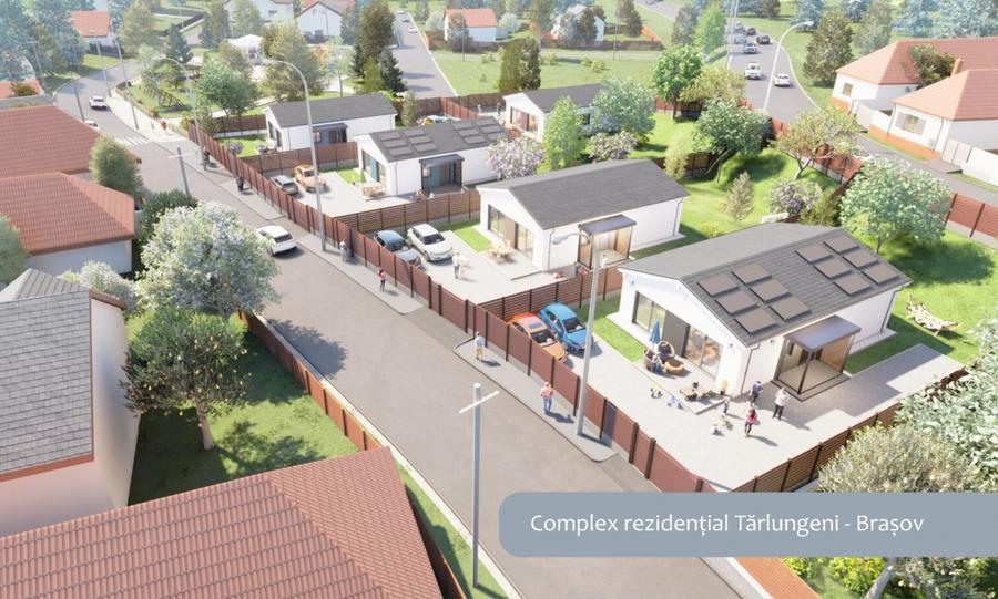 Casă modernă, parter, la cheie – în inima Tărlungenilor • Teren 511 mp