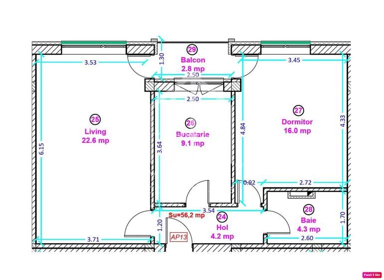 Apartament 2 camere + 56,2 mp + balcon - Shopping City Sibiu - 4
