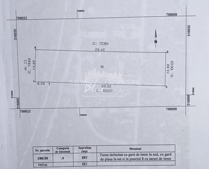 Teren 881 mp in Mamaia Sat, Str. C3 - 4