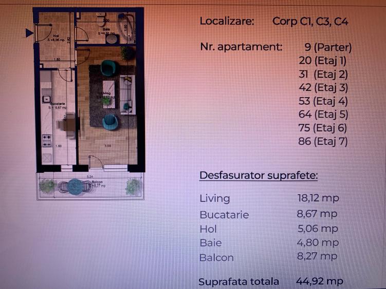 Garsoniera decomandata, bloc nou, metrou Berceni - 6min.