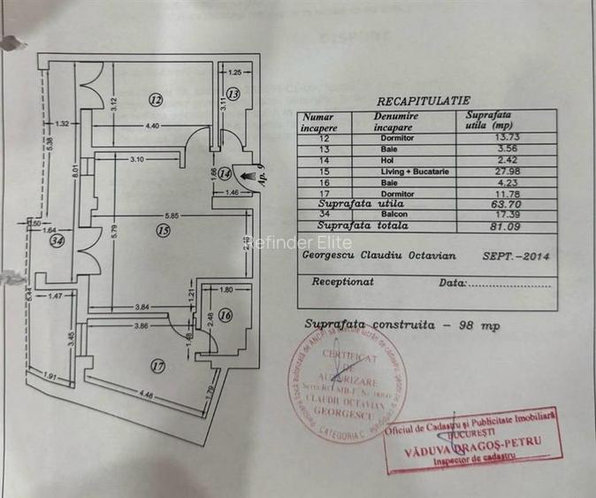 Vanzare 3 camere | UpTown Residence Delea Veche | etaj 1 | bloc 2014 | centrala - 16
