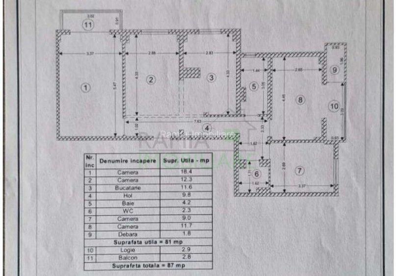 Apartament 4 Camere Decomandat  ,87 mp ,2 Parcări, boxa - 8
