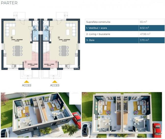 Casa 4 camere duplex | 120mp | Tunari | 0 comision | complex rezidential inchis - 4