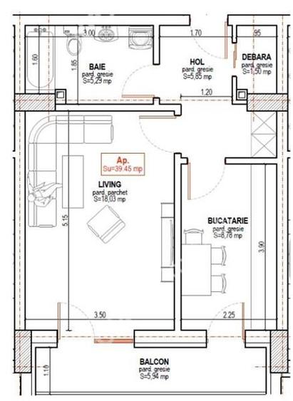 Apartament 2 camere 40 mp utili balcon parcare Doamna Stanca Sibiu
