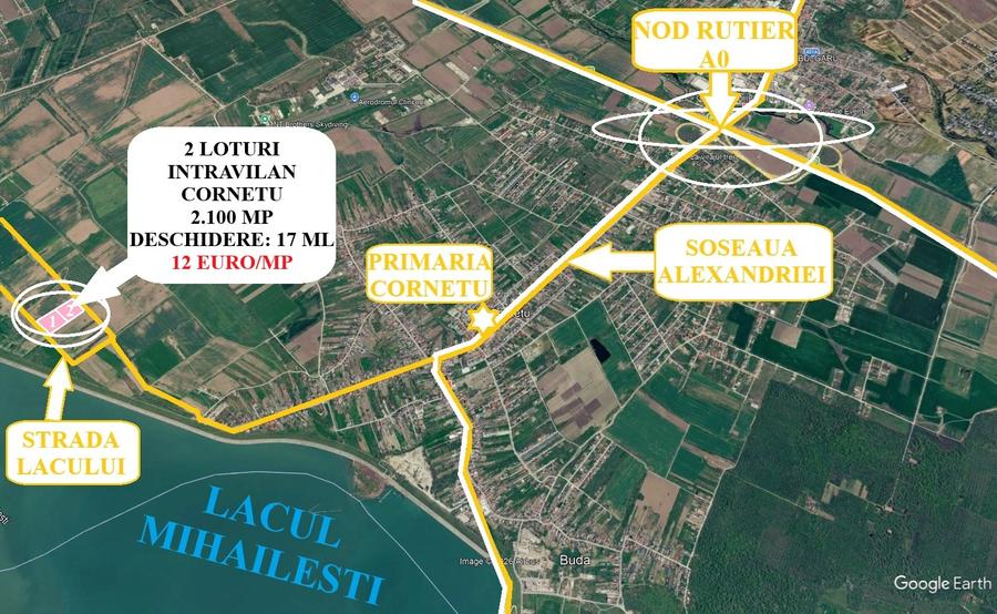Proprietar – 2.100 mp/lot - Cornetu - Deschidere 17 ml