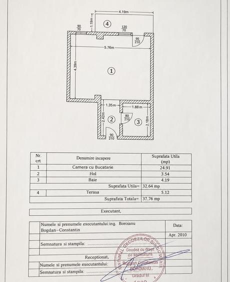 Garsoniera 38 mp. / Str. Rezervelor langa Ballroom / Centrala proprie