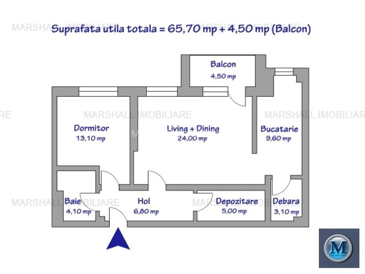 Apartament 2 camere de vanzare, zona Albert, 65,70 mp #17218 - 13