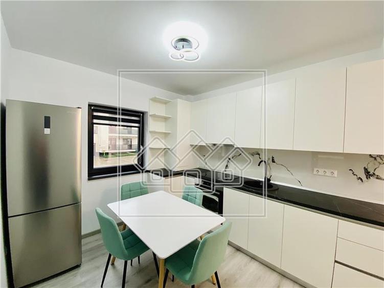 Ap. 2 camere si gradina, mobilat si utilat modern, zona D. Stanca