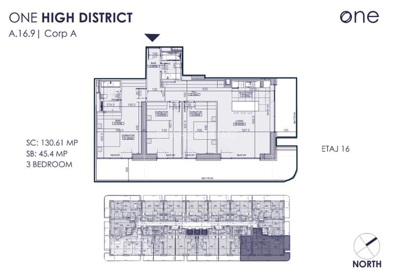 Apartament nou cu 4 camere de vânzare // ONE High District - 1