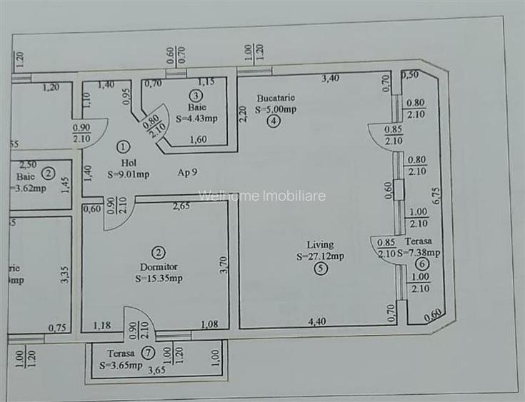 Apartament 2 camere – Turni?or, 61 mp + 2 balcoane