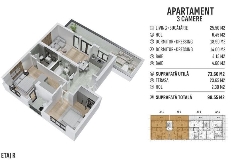 Comision 0% 3 camere Terasa | Prelungirea Ghencea | Latin