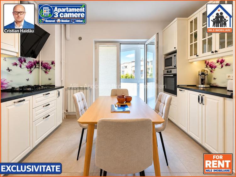 Apartament 3 camere, 2 bai, 3 balcoane | Renovat | Mobilat | Utilat - 5