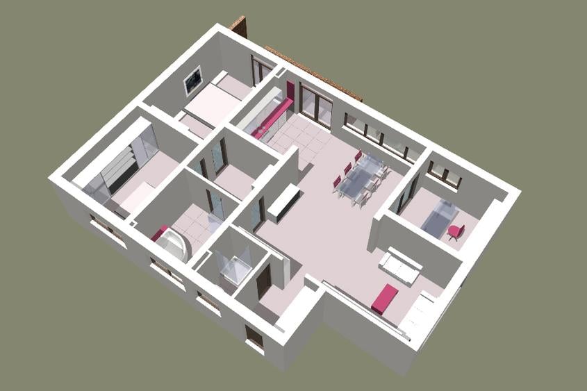 2 camere decomandat in vila, etaj 1