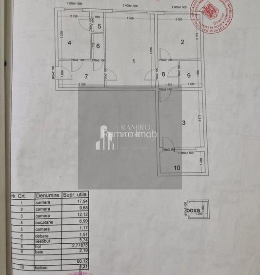 Apartament 3 camere 64 mp /boxa 4 mp| Titan | Parter | Bloc reabilitat