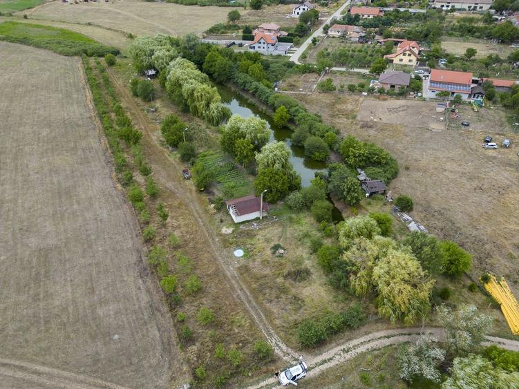 Teren de 7900 mp cu baltă de pescuit în Frumușeni