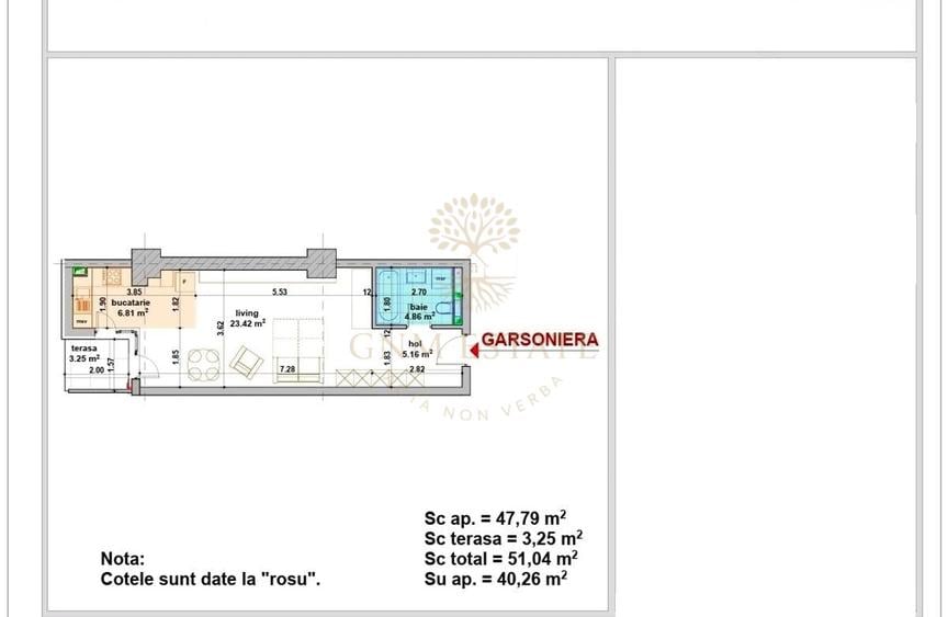 Garsoniera Et.3 | Bloc Nou | Smart Residence Lujerului