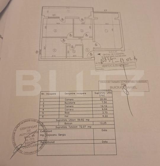 Apartament 3 camere, decomandat, 72mp, Valea Lupului