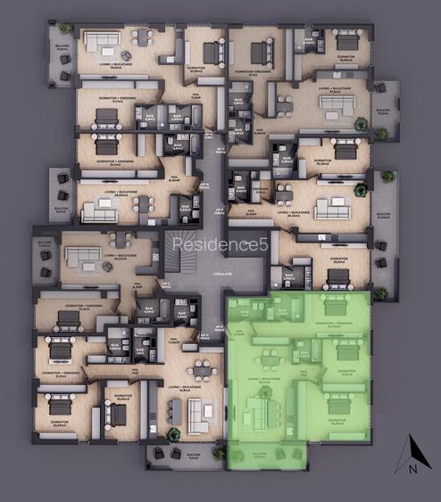 4 Camere finalizat Residence5 – lângă școlile private, în zona Iancu Nicolae - 2
