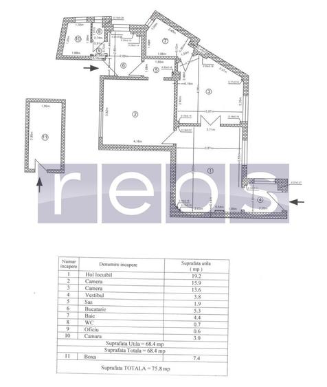 INCHIRIERE 3 CAMERE 2 BAI METROU UNIRII ULTRACENTRAL CENTRALA PROPRIE 68MP