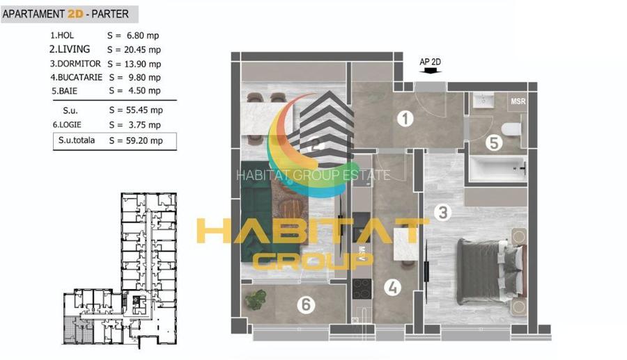 Apartament 2 Camere Finisaje Premium Zona Grand Arena 59Mp - 2