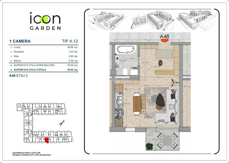 Garsonieră în ansamblul ICON Garden - zona Mihai Bravu - 6