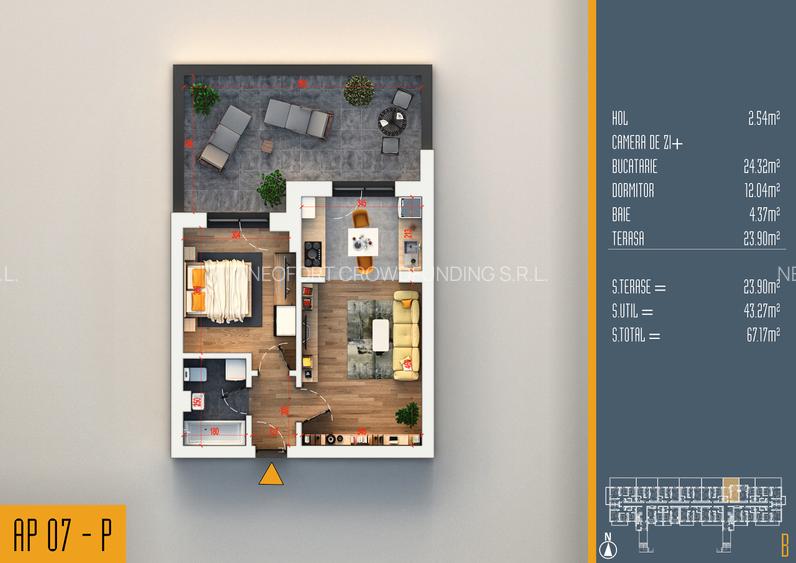 Neofort 84 - Studio modern, incalzire in pardoseala, bloc nou Pallady - 6