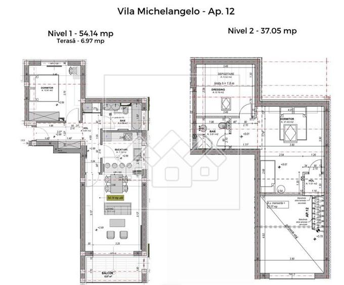 Penthouse 3 camere, intabulat, mobilat si utilat (NCL-41D-Mi) - 17