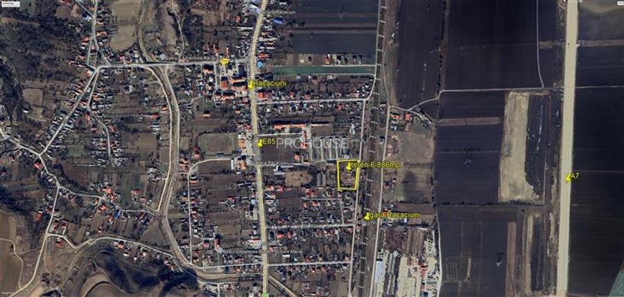 Racaciuni - teren intravilan 6.886mp - hale in suprafata de 265mp - 3