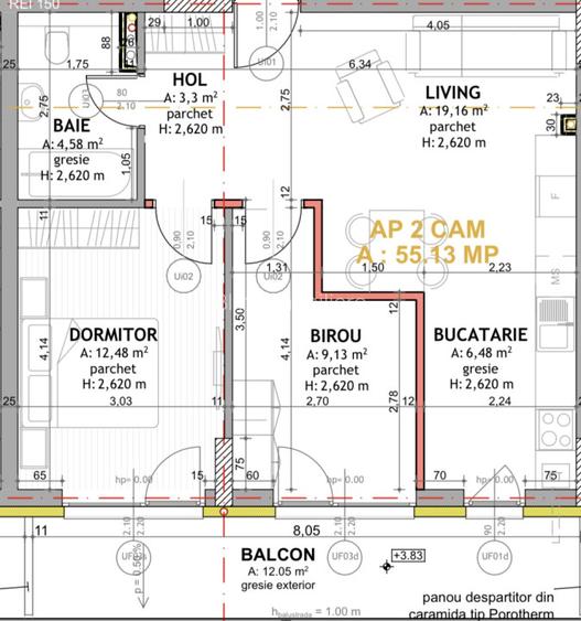 Apartament 2 Camere, 56mp, Zona Centrala - 2