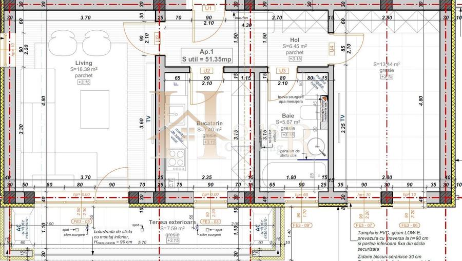 Apartament finalizat ! Etajul 1. Decomandat cu bucatarie inchisa ! - 15