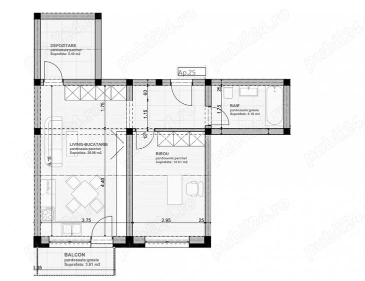 Apartament tip studio 2 camere Sanpetru - 9
