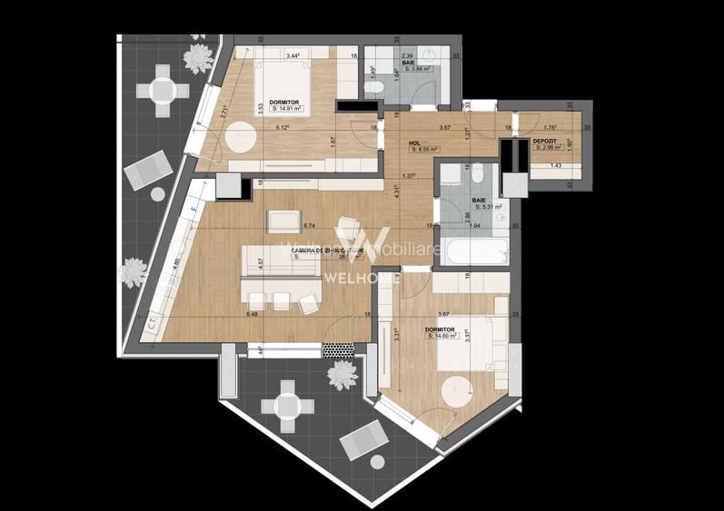 Apartament 3 camere PREMIUM în Evolution - 34