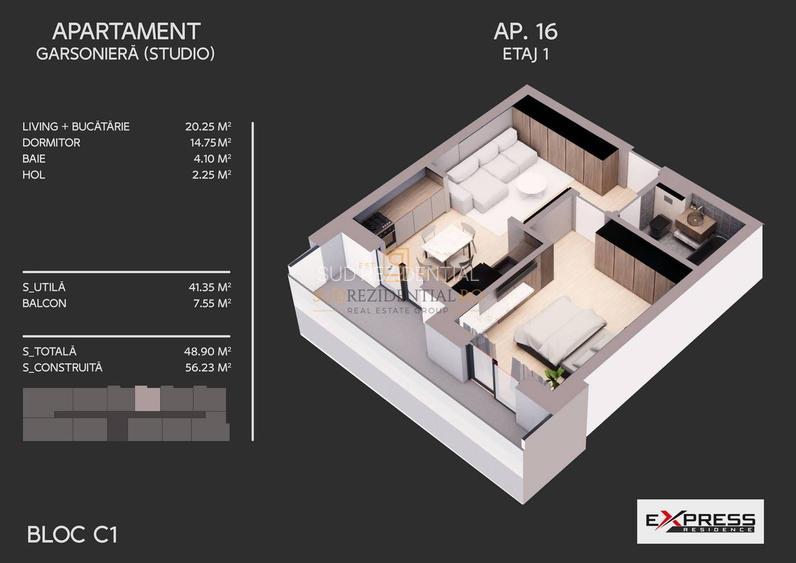 Apartament modern tip studio, 2 camere, bloc nou - Metalurgiei, Sect.4 - 1