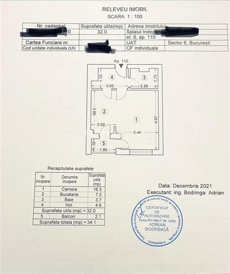 Vanzare garsoniera | Politehnica - Grozavesti | bloc 2022 | etaj 6/11 | amenajat - 14