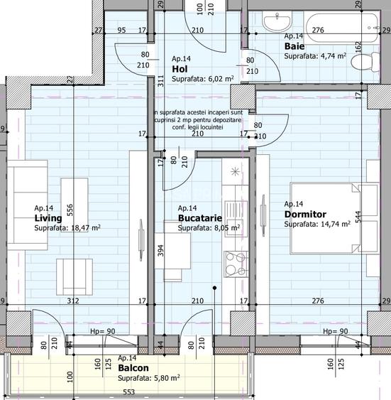 Apartament 2 camere 58 mp, statie autobuz, Profi, Kaufland - Galata - 3