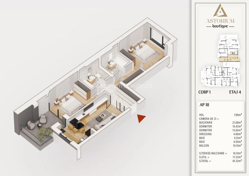 Apartament 3 Camere Modern cu Finisaje Rafinate Comision 0% - 3