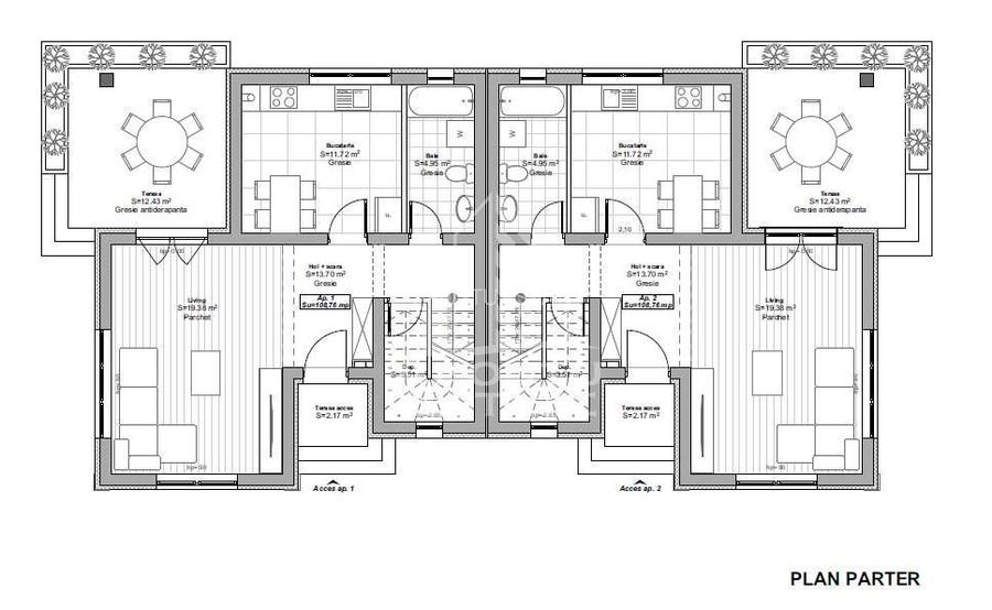 Casa tip Duplex in Giroc la asfalt cu toate utilitatile. 134 mp utili. - 1