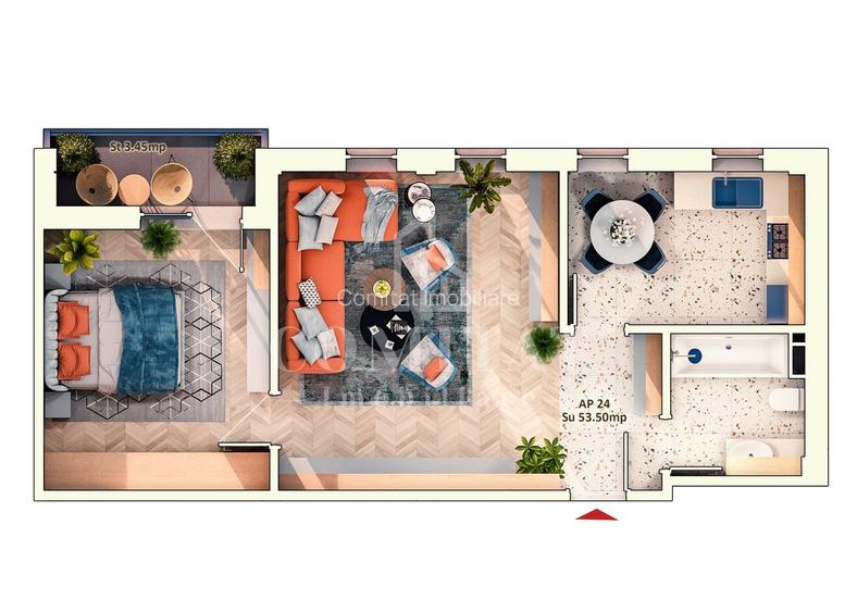 Apartament 2 camere Dorobanților Cluj imobil nou cu CF - 1