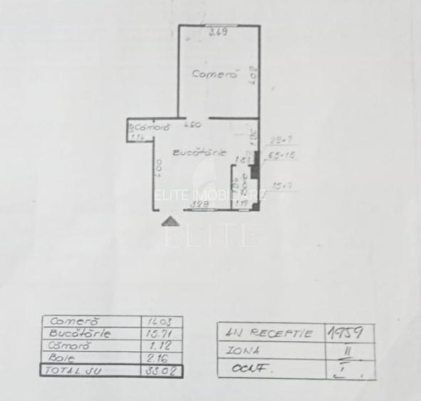 Apartament 2 camere în zona str. Paris - 15