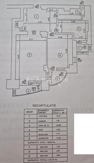 2 camere Octavian Goga decomandat, et. 3, metrou, 67 mp, bloc monolit - 7